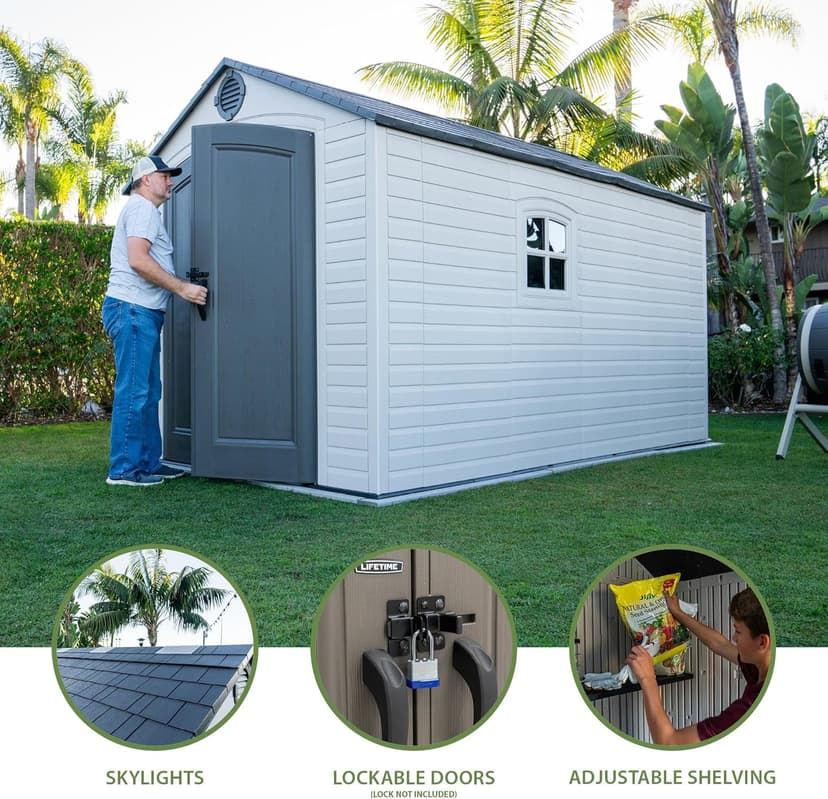 Lifetime Outdoor Storage Shed, 8 x 12.5 Foot