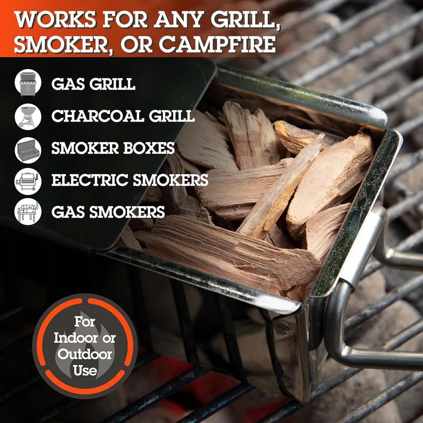 Camerons All Natural Oak Wood Chips for Smoker - 260 Cu. in. Bag, Approx 2 Pounds - Kiln Dried Coarse Cut BBQ Grill Wood Chips for Smoking Meats - Barbecue Smoker Accessories - Grilling Gifts for Men
