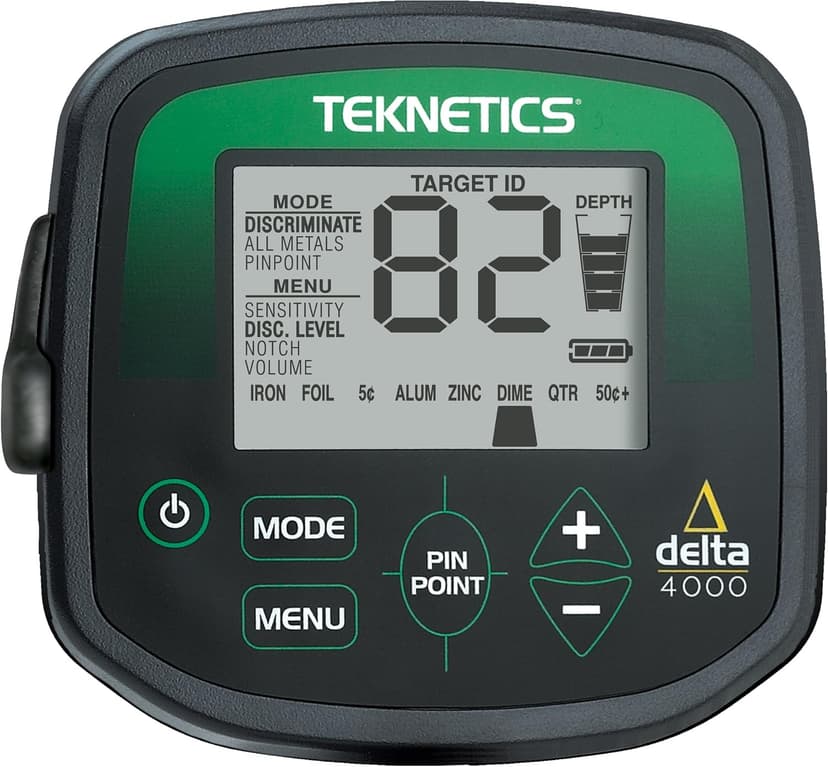 Teknetics Delta 4000 Metal Detector for Adults Features an 8" Waterproof Coil and a User-Friendly Design, Making it Perfect for Coin Shooting, relic Hunting and General Treasure Hunting