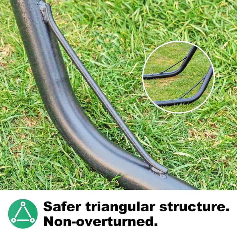 Universal 2 Person Hammock Stand Only, 600 lbs Capacity, Adjustable Heavy Duty Powder-Coated Steel Stand, Multi-Use, Fits 9ft to 14ft Hammocks, XXL Size (Black)