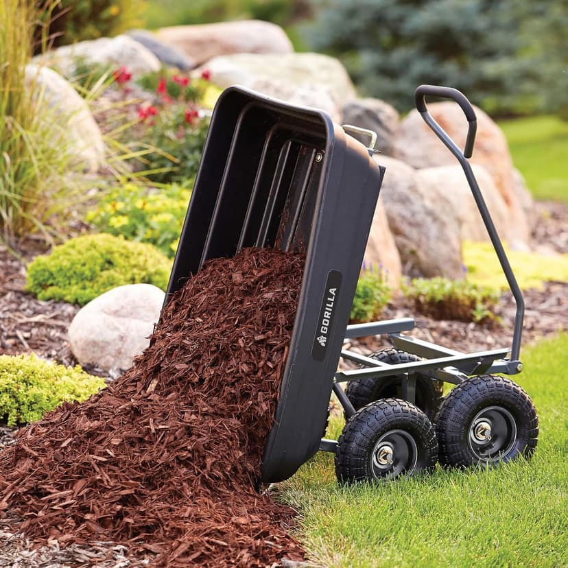 Gorilla Carts Utility Cart with Steel Frame, 600 Pound Capacity, and 10 Inch Tires