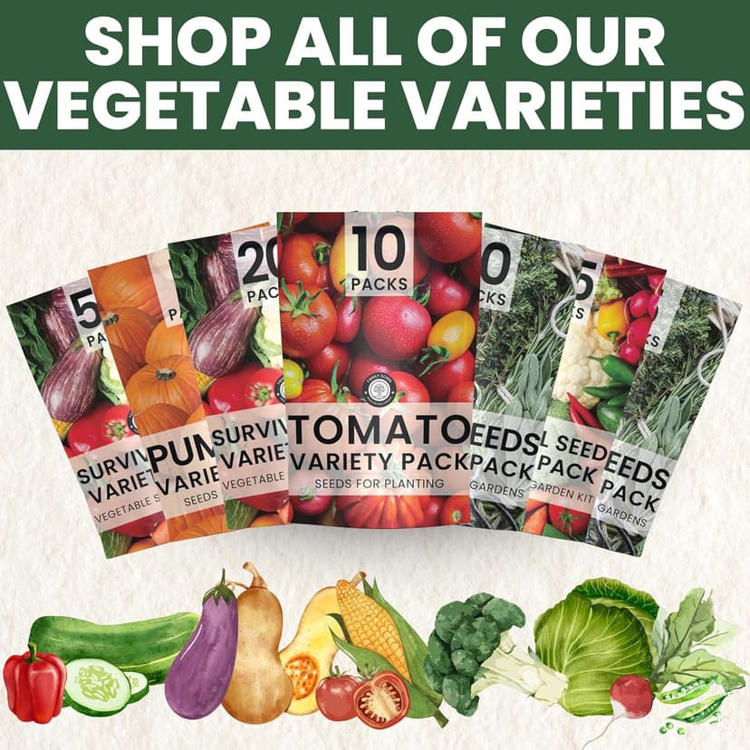 35 Vegetable Seeds | Survival Variety Pack | 2025 Season | Individually Packed Vegetables, Herbs and Fruits | Emergency Seed Vault for Doomsday Prepping | by Family Sown