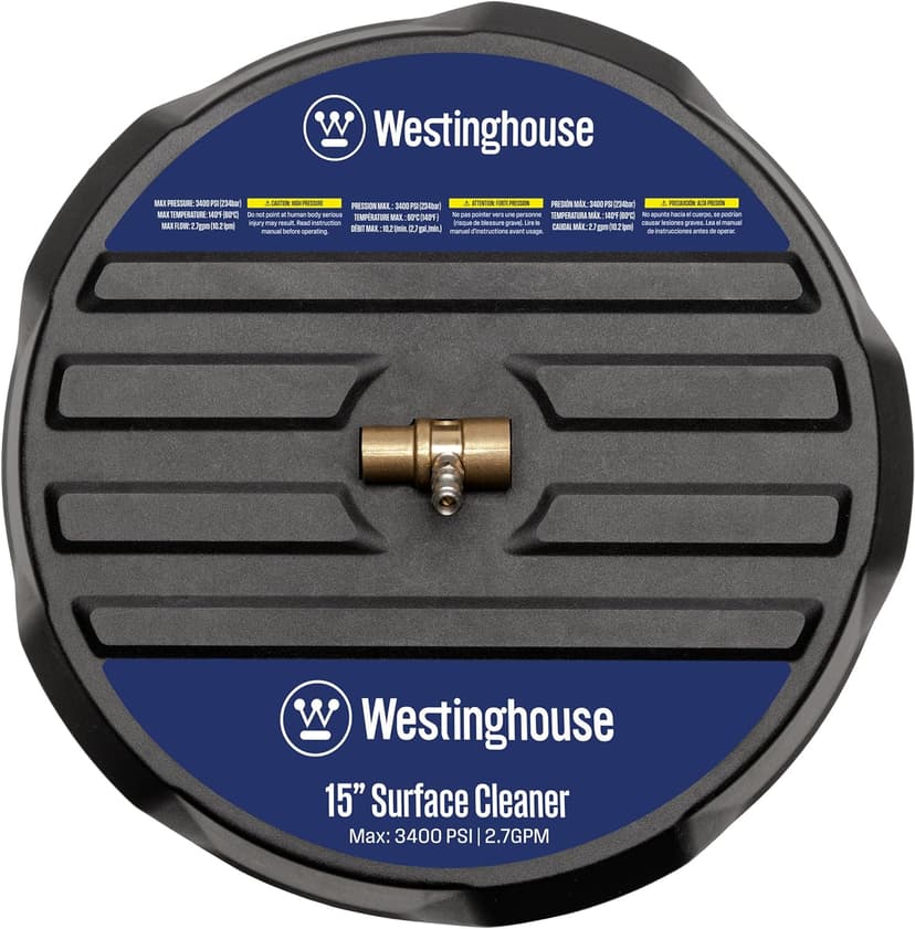 Westinghouse Universal 15” Pressure Washer Surface Cleaner Attachment - 3400 Max PSI, 1/4” Connector - For Gas and Electric Pressure Washers