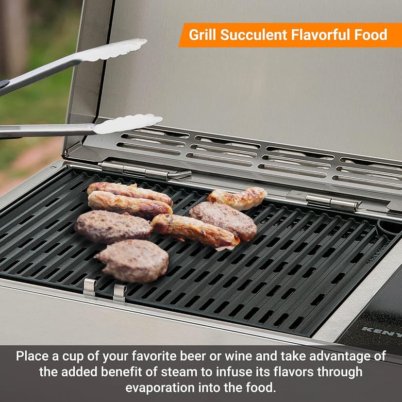 KENYON Frontier Portable Electric Grill, Waterproof Digital Touch Control, UL-Approved For Indoor And Outdoor Use, Stainless Steel, Rust-Proof Grill, Quick Heat Up, Dishwasher Safe, 120V