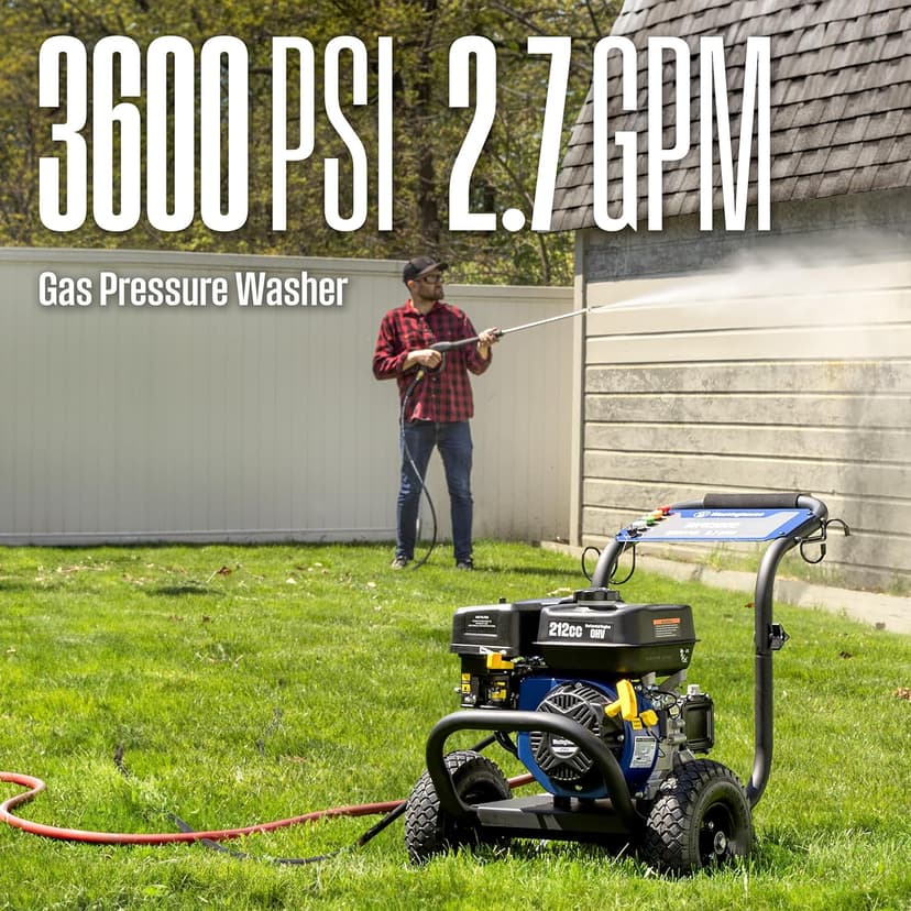 Westinghouse WPX3600 Gas Pressure Washer, 3600 PSI and 2.7 Max GPM, Onboard Soap Tank, Spray Gun and Wand, 5 Nozzle Set, for Cars/Fences/Driveways/Homes/Patios/Furniture
