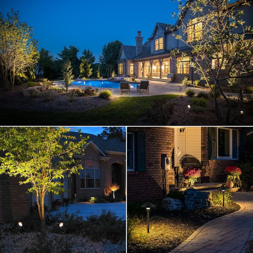 SUNVIE LED Landscape Lights 12V Aluminum Low Voltage Pathway Lights with Stake, Waterproof for Walkway Yard Garden, 12 Pack with Connectors