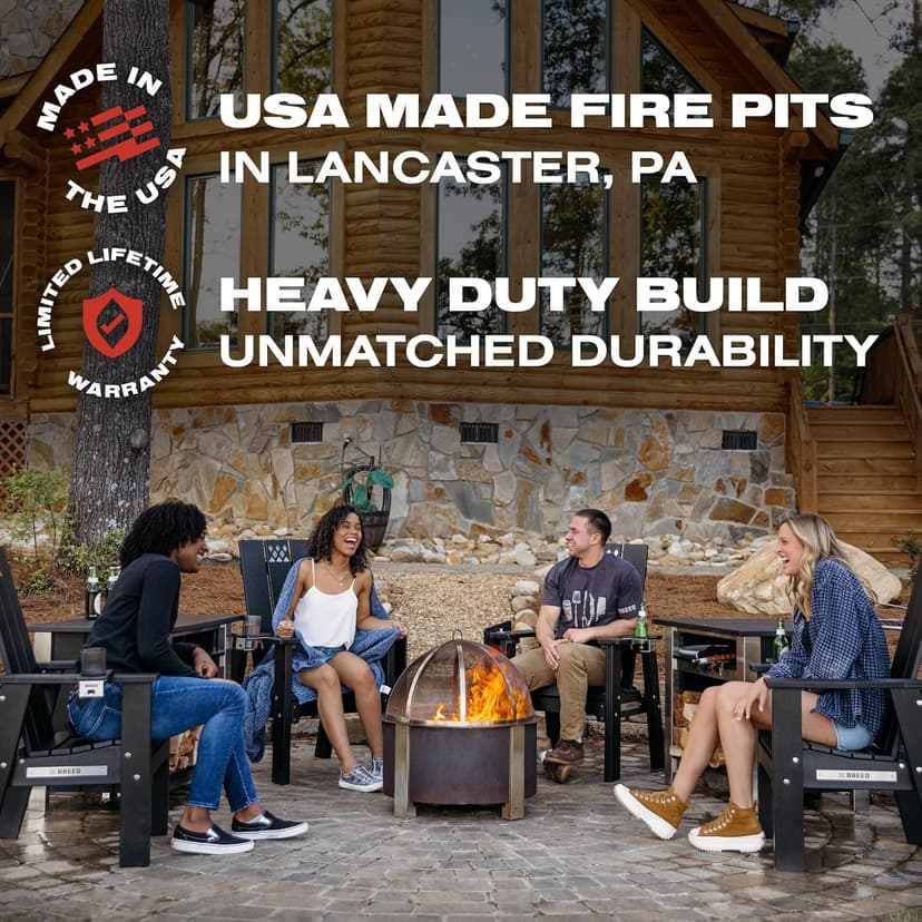 Breeo Smokeless FIrePit (X Series 24, Corten Steel) | 27.5 inch Smokeless Fire Pit for Outside | 62 Pounds | Ideal for Families Compatible with Wide Range of Breeo Accessories