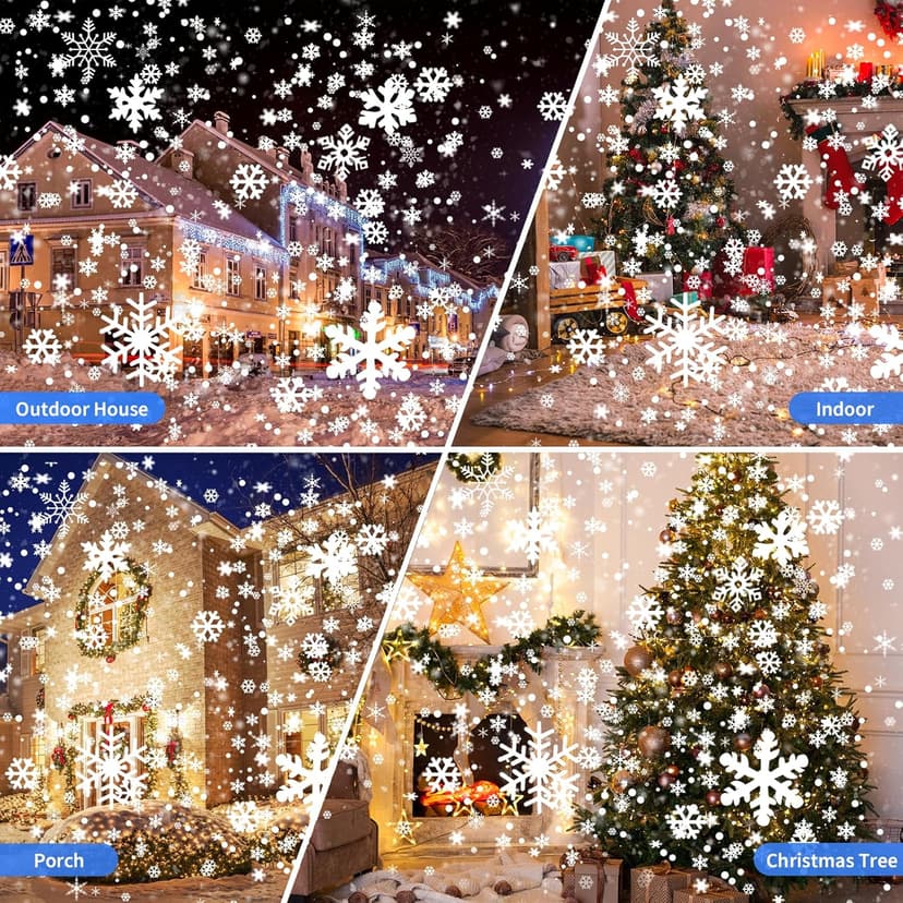 2024 New Christmas Projector Lights Outdoor, Waterproof & Adjustable LED Christmas Snowflake Projector Lights Indoor for Halloween, Christmas, Home Birthday Party and Garden Decoration