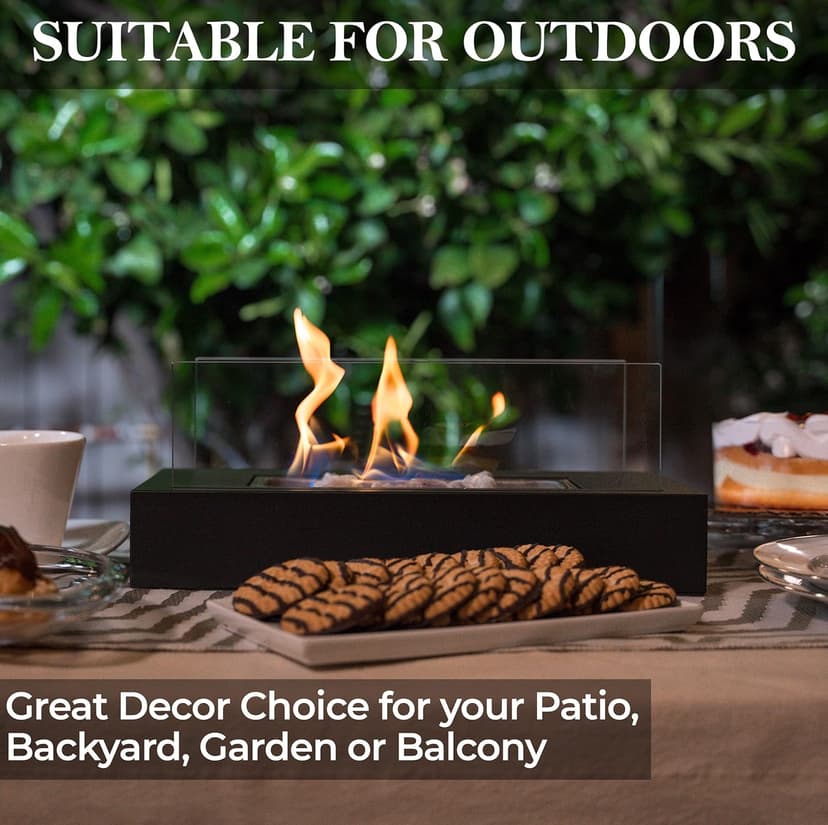 Tabletop Fire Pit with Smores Maker Kit Portable Indoor/Outdoor Mini Small Fireplace Table Top Decor Home Patio Balcony Backyard Gifts for Women Mom Her Wedding Mothers Day Housewarming Birthday Gift