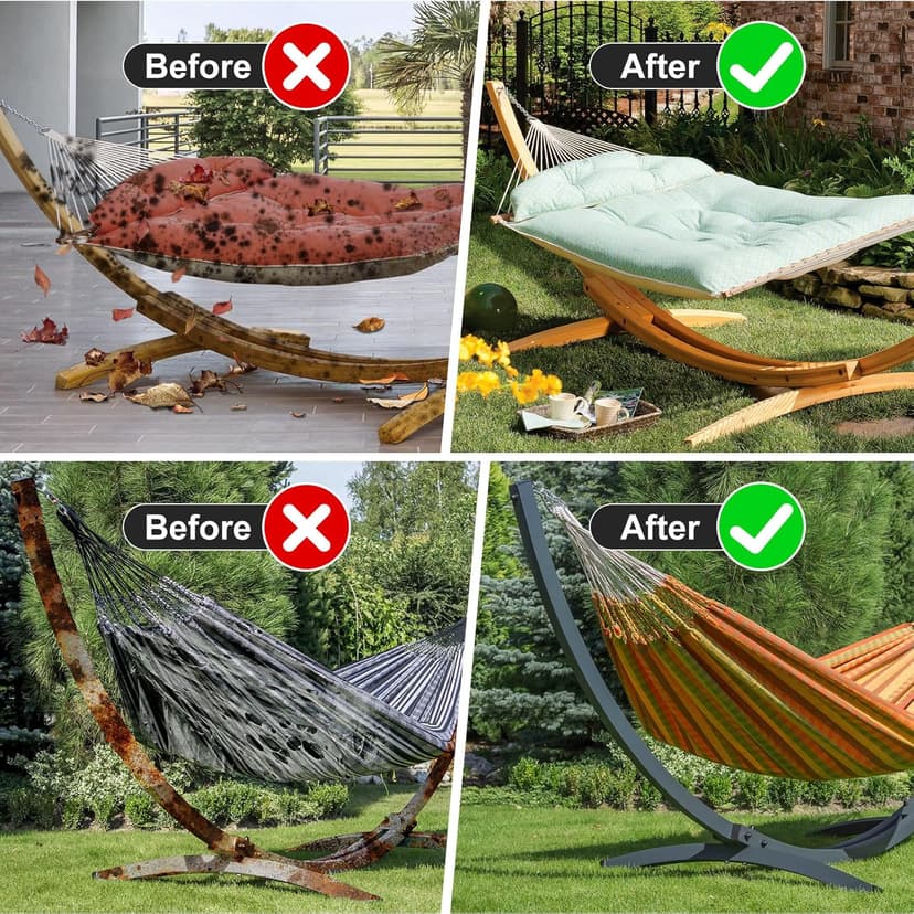 Waterproof Hammock Cover, Sun Rain UV Dust Snow Protection with Windproof Straps & Soft Cotton Lining for 55 inch Spreader Bars