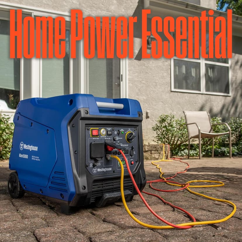 Westinghouse 5000 Peak Watt Super Quiet Portable Inverter Generator, Remote Electric Start with Auto Choke, Wheel & Handle Kit, RV Ready, Gas Powered, Parallel Capable