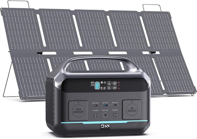 Solar Generator 600W(Surge 1200W) DaranEner Portable Power Station with 100W Solar Panel, 576Wh LFP Battery, <10 MS UPS/ 1 Hour Fast Charging for Home, Camping & RVs, Off-grid Power Outage, CPAP