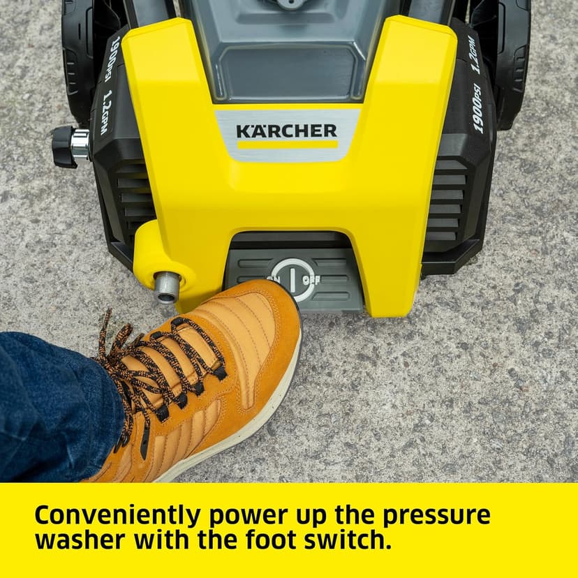 Kärcher Pressure Washer K1900PS, Max 2375 PSI, 3 Spray Nozzles, Detergent Tank, For Cars, Driveways, Siding, Patios, 1.46 max. GPM
