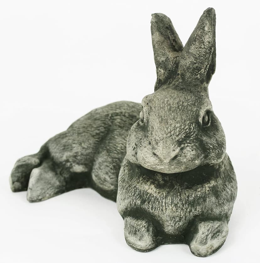 Laying Rabbit Concrete Statue Garden Outdoor Yard Cement Bunny Stone Statues Art