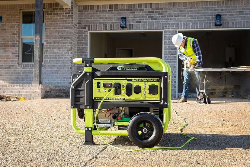 12000 Watt Gasoline Powered Portable Generator, Recoil/Electric Start, 12V-8.3A Charging Outlets, Home Back Up & RV Ready, 49 State Approved
