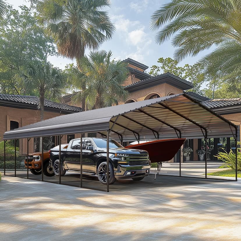 PHI VILLA 20 x 30-ft Carports, Durable Portable Garage Carport Canopy Car Tent