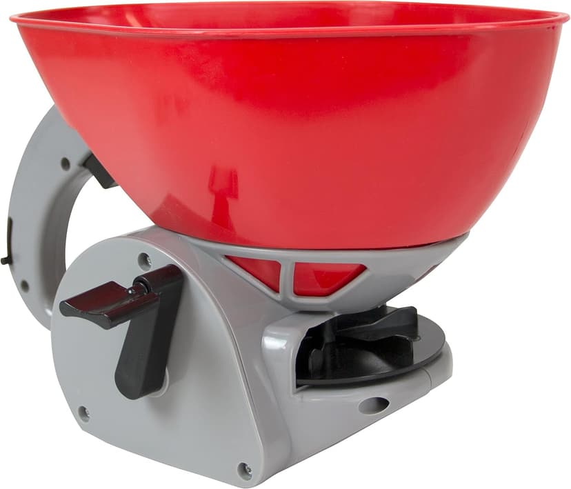 Chapin International 8706A 1.6-Liter Hand Crank Turf Spreader, Poly Scoop with Thumb Control, 1-pack, Red