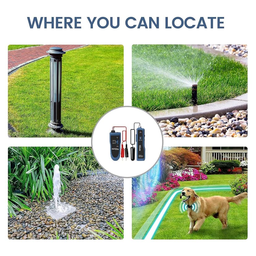 F02 Underground Cable Locator, Wire Tracer with Earphone, Cable Tester for Dog Fence Cables Irrigation Control Wires