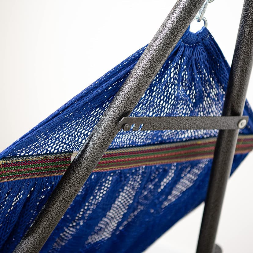 Best Home Fashion Hammock with Collapsible Steel Stand & Carrying Case, Portable & Adjustable, Perfect for Camping Beach Summer Patio, EZ Daze Foldable Hammock with Stand - Navy