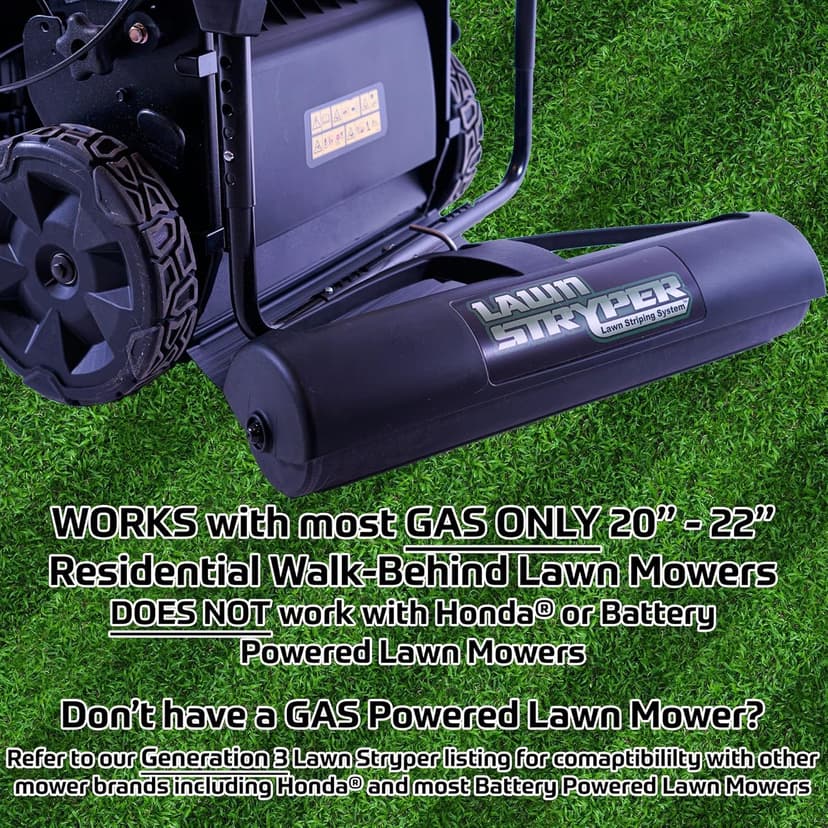 Classic-Lawn Striping System/Stripe Your Lawn Like A Ballpark/FITS Most Gas 20”-22” Residential Walk-Behind Lawn Mowers/Does NOT FIT Honda or Battery Powered Lawn Mowers