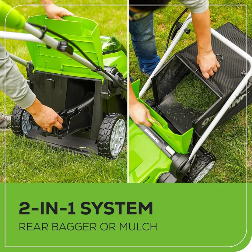 Greenworks 40V 17" Cordless (Push) Lawn Mower (75+ Compatible Tools), 4.0Ah Battery and Charger Included