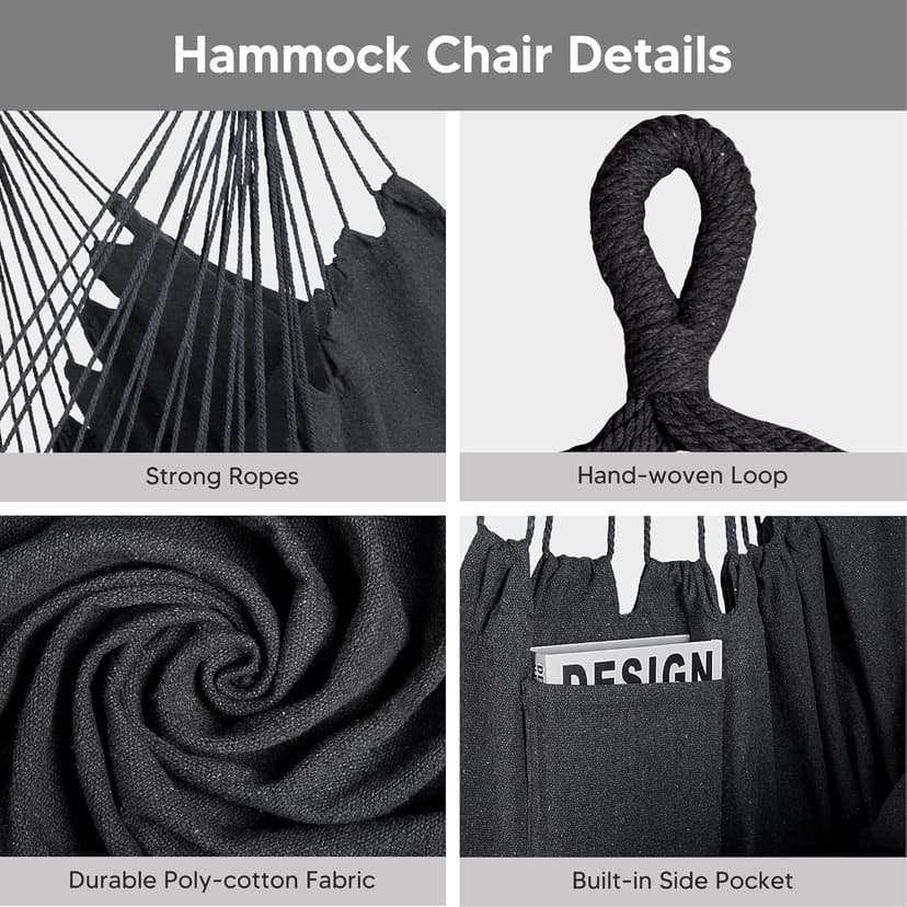 SUNCREAT 2-in-1 Convertible Portable Double Hammock with Stand Included, Outdoor Hammock and Stand, Patent Pending, Natural Tassel