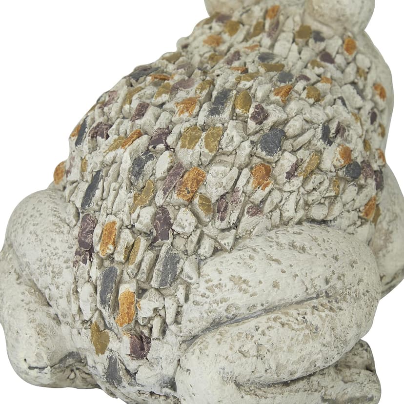 Deco 79 Polystone Frog Decorative Garden Sculpture Indoor Outdoor Garden Statue, Outdoor Sculpture 12" x 8" x 8", Light Gray