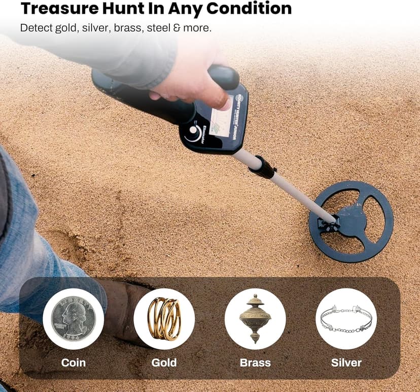 Bounty Hunter BHJS Junior Metal Detector for Children, 6.5 Inch Weather Resistant Coil, Lightweight, Ergonomic Design, Easy to Use, Comfortable Handle, Black