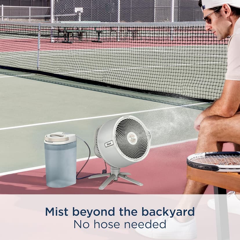 Shark FlexBreeze Pro Mist Fan — Indoor & Outdoor, Integrated Misting, Pedestal to Tabletop, Corded or Cordless, Up to 24-Hr Battery, Oscillating, White, FA302WH (2025 Release)