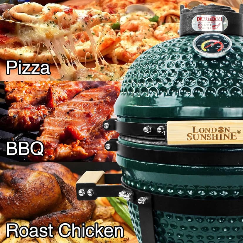 Ceramic Charcoal BBQ Kamado Griller - Portable Tabletop The Cadet Series Smoker
