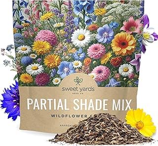 Wildflower Seeds Partial Shade Mix - 1 Ounce Over 7,000 Open Pollinated Annual and Perennial Seeds