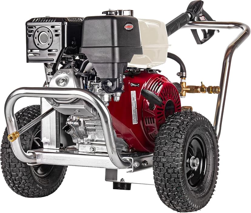 SIMPSON Cleaning ALWB60828 Water Blaster Series 4200 PSI Gas Pressure Washer, 4.0 GPM, Honda Engine, Includes Spray Gun and Wand, 5 QC Nozzle Tips, Monster Series 3/8-in. x 50-ft. Hose, (49-State)