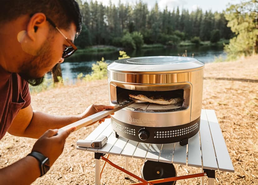 Solo Stove Pi Prime - Gas Pizza Oven with Cordierite Stone Cooking Surface - Demi-Dome Design - Wide-Mouthed Opening - Stainless Steel