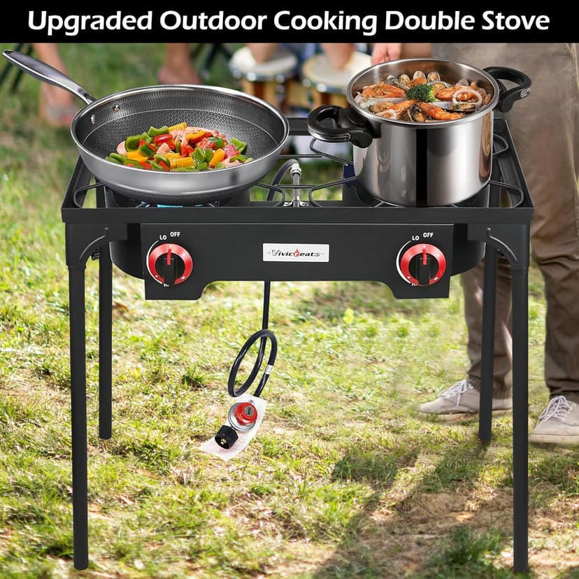 Vivicreate Propane Gas 20 PSIG high pressure regulator outdoor camping camp garden BBQ grill stove burner