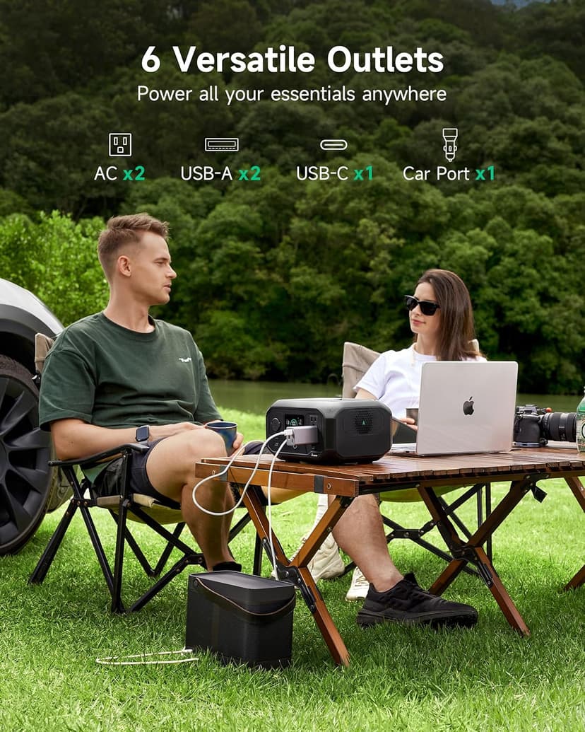 Portable Power Station Andes 300 266Wh Battery Backup with 300W AC/100W USB-C Output, 1-Hour Fast Charging, Solar Generator (Solar Panel Optional) for Outdoor Camping/RV/Traveling/Emergencies
