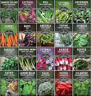 Indoor Garden Vegetables Hydroponic Apartment Garden - Non-GMO Heirloom Vegetable Varieties for Small-Space Patio Garden - Hydroponics-Friendly - Plant Indoors or Outdoors - Survival Garden Seeds