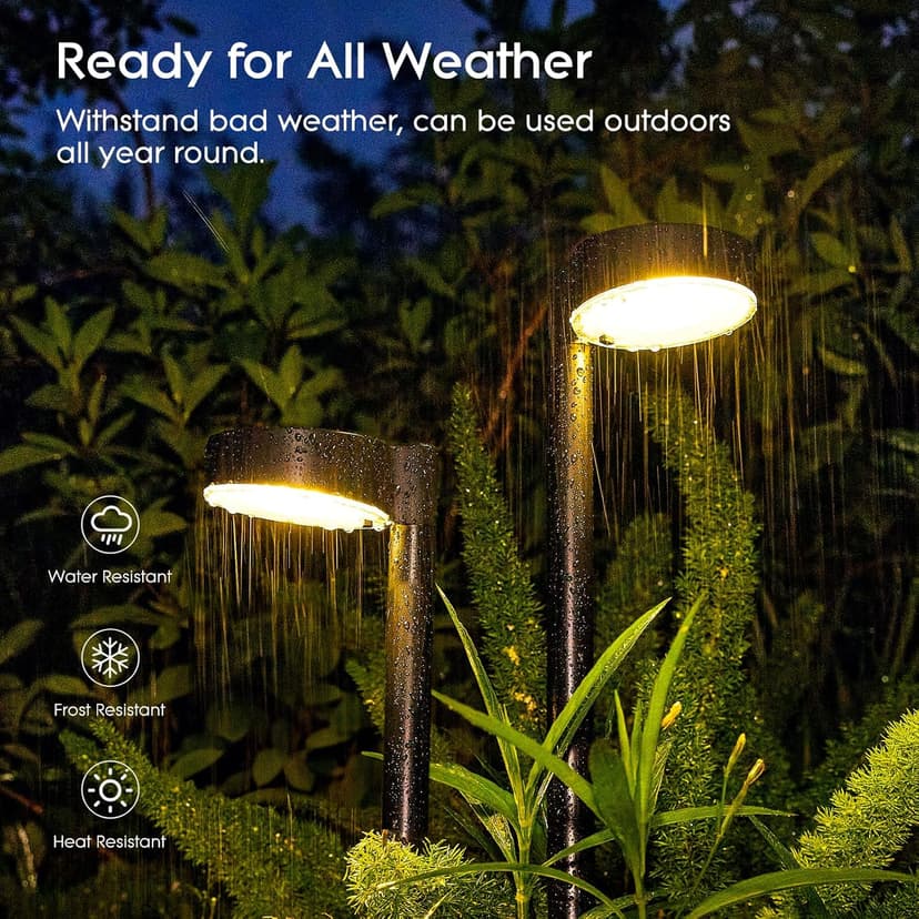 8 Pack Solar Pathway Lights Outdoor, Bright 12 LED Solar Lights Outdoor Waterproof for Yard, Over 12Hrs Long Lighting Solar Powered Garden Lights for Outside Walkway Patio Path Driveway