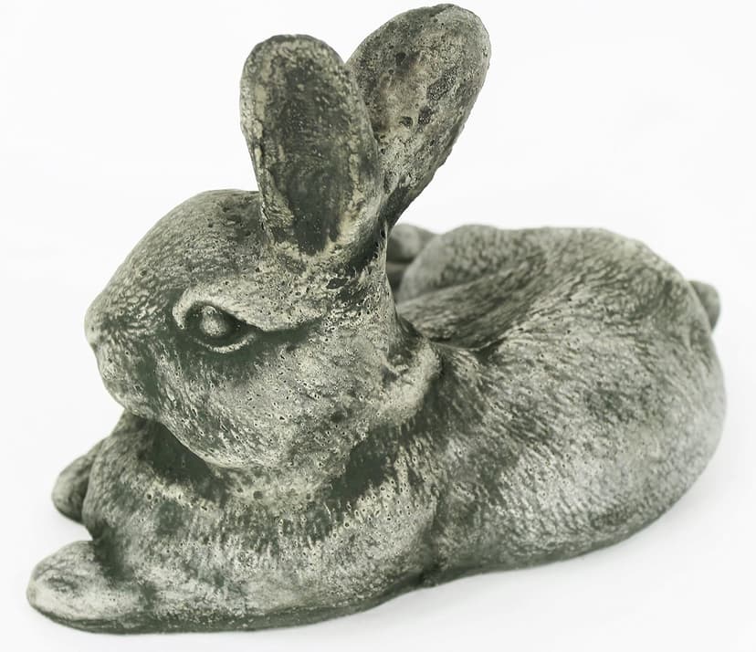 Laying Rabbit Concrete Statue Garden Outdoor Yard Cement Bunny Stone Statues Art