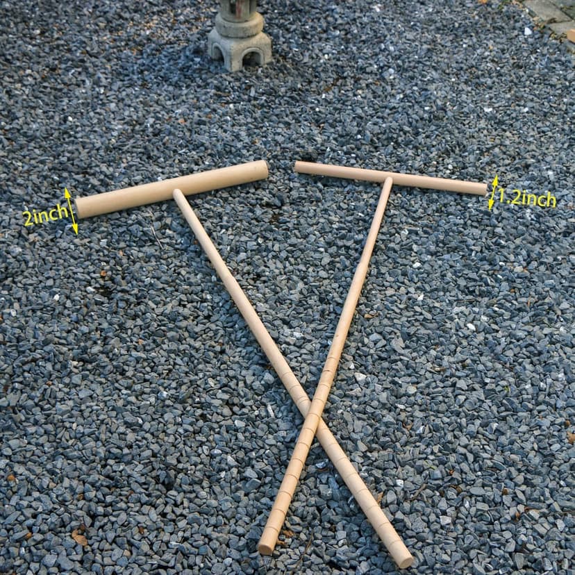 Large Zen Garden Smoother Tool - Outdoor Big T-Shaped Japanese Garden Rake 48" L Handled Rock Sand Gravel Garden Zen Pattern Eraser Tool Meditation Wooden Full Size Zen Rake Accessories Zen Gifts