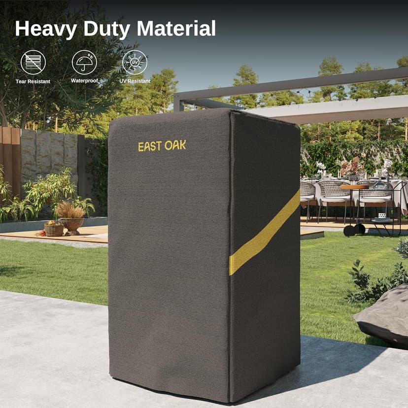 EAST OAK 30-Inch Electric Smoker with Visualization Glass Door and Cover, Smoker with Side Wood Chip Loader and Heavy Duty 600D PVC Waterproof UV-resistant Smoker Grill Cover for Camping BBQ Picnic
