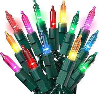 PREXTEX Christmas String with Green Wire - 100 Count, 20 Ft Multicolored Xmas Lights for Christmas Decorations Indoor and Outdoor - Warm Fairy String, Ideal for Patios, Fences, Holidays
