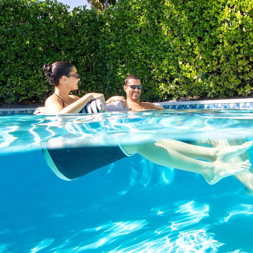 Big Joe Noodle Sling, No Inflation Needed, Pool Float with Armrests, Quick Draining Fabric, Cup Holder