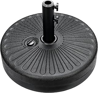 Simple Deluxe 50lbs 20" Capacity Fillable Patio Umbrella Round Base for Outdoor Lawn, Garden, Black