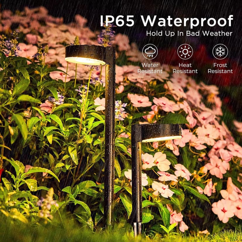 8 Pack Solar Pathway Lights - Modern Waterproof 12 LED Outdoor Solar Lights for Yard, Up to 12 Hrs