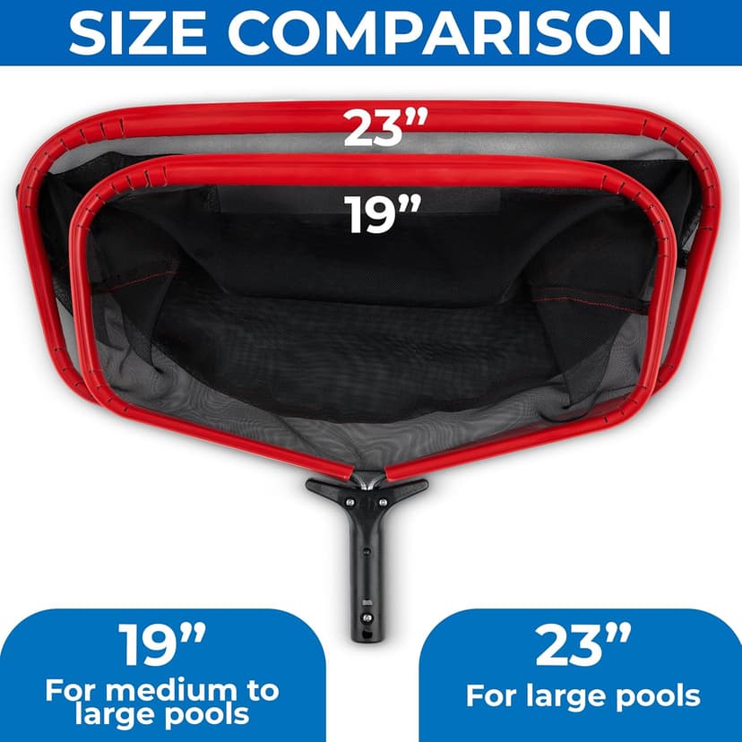 ProTuff 19" Fine Pool Net – Comes Cleans 3X Faster Than Vacuums – Wide Pool Skimmer with Deep Bag for Easy Maintenance – Skimmer Net for Leaves, Bugs & Other Debris