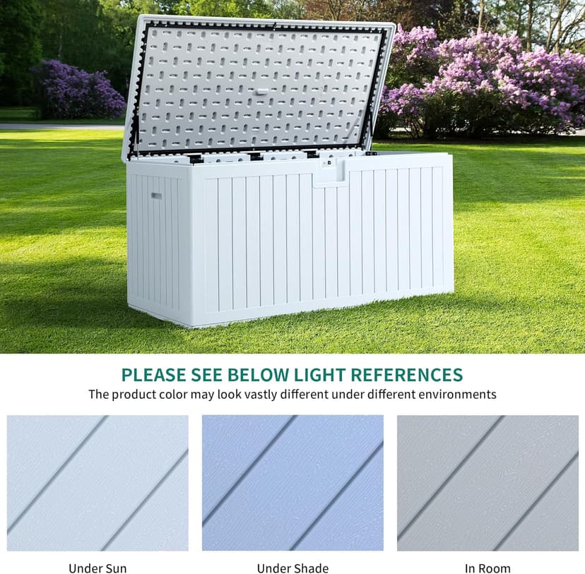 YITAHOME 230 Gallon Double-Wall Deck Box with Divider & Side Handles, Outdoor Large Storage for Patio Furniture Cushions, Garden Pool Accessories, Water Resistant & Lockable