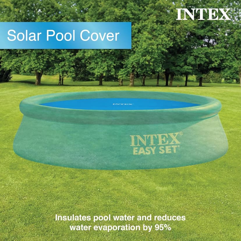 Intex 28011E Solar Pool Cover: For 10ft Round Easy Set and Metal Frame Pools – Insulates Pool Water – Reduces Water Evaporation – Keeps Debris Out – Reduces Chemical Consumption