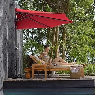ABCCANOPY Patio Umbrella Outdoor Half Umbrellas for Patio, Backyard, Garden, Deck