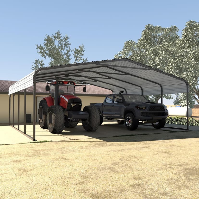VEIKOU Metal Carport, Car Ports 20x20 Heavy Duty for Snow, Carports with Innovative Assembly Structure, Metal Garage Shelter for Car, Boat, Truck
