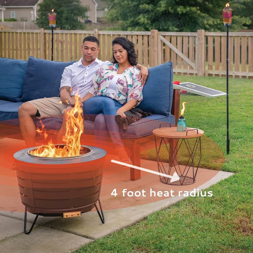25-Inch Smokeless Patio Fire Pit, Wood Burning with Removable Ash Pan & Weather-Resistant Cover, Modern Black Design – Ideal Outdoor Smokeless Fire Pit for Backyard & Patio